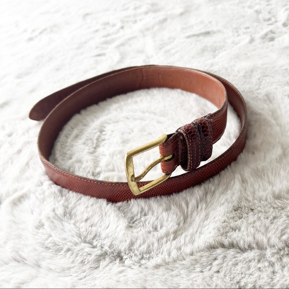 Coach Accessories Coach Genuine Lizard Belt With Brass Hardware Cognac Color Poshmark
